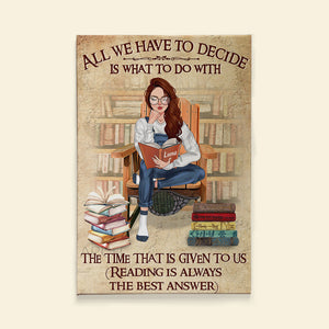 Personalized Reading Girl Poster - Reading Is Always The Best Answer - J.R.R Tolkien - Poster & Canvas - GoDuckee