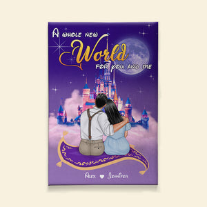 A Whole New World For You And Me Personalized Canvas Print, Couple Gift-1DNHN010323 - Poster & Canvas - GoDuckee