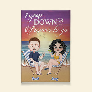 Forever To Go, Gift For Couple, Personalized Poster, Beach Couple Sitting Poster, Couple Gift - Poster & Canvas - GoDuckee