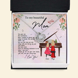 Piano Mom & Daughter To My Beautiful Mom - Personalized Love Knot Necklace - Jewelry - GoDuckee