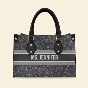 Teacher Bag With School Pattern, Leather Bag Gift - Leather Bag - GoDuckee