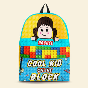 Cool Kid On The Block Personalized Lego Backpack Gift For Kids - Backpack - GoDuckee
