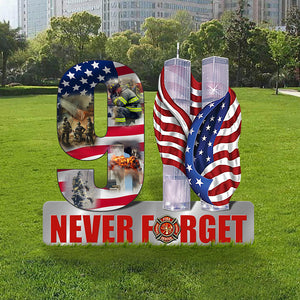 Never Forget Personalized Firefighter Metal Sign Patriot Day Gift Memorial Gift - Metal Wall Art - GoDuckee