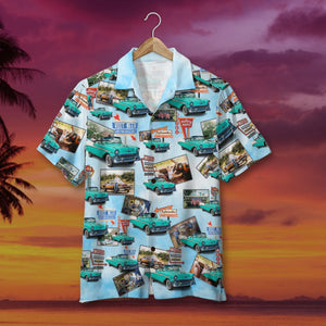 Custom Classic Car Hawaiian Shirt, Seamless Car Pattern, Up to 15 Photos - Hawaiian Shirts - GoDuckee