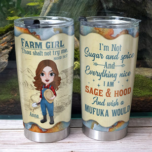 Farm Girl Thou Shalt Not Try Me Personalized Farmer Tumbler Cup Gift For Her - Tumbler Cup - GoDuckee