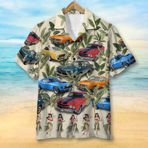 Custom Classic Car Hawaiian Shirt, Dancing Girls Pattern - Hawaiian Shirts - GoDuckee