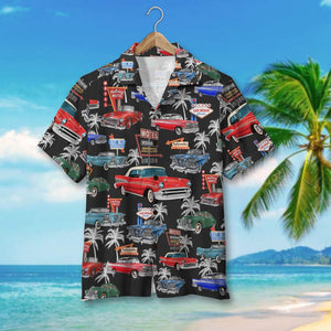 Classic Car Hawaiian Shirt, Aloha Shirt, Summer Gift, Coconut Tree Pattern - Hawaiian Shirts - GoDuckee