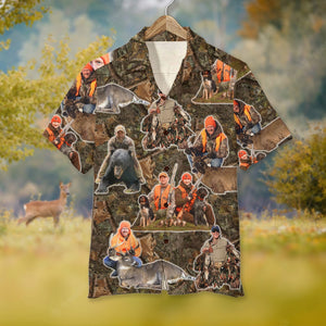 Custom Hunting Photo Hawaiian Shirt, Gift For Hunting Lovers - Hawaiian Shirts - GoDuckee