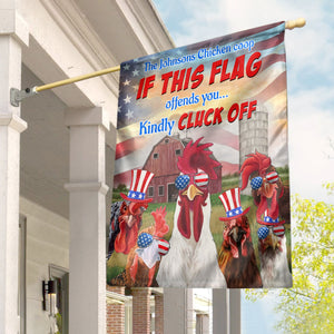 If This Flag Offends You Kindly Cluck Off Personalized Farmer Flag Gift For Farmer - Flag - GoDuckee