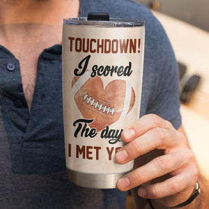 Personalized American Football Couple Tumbler Cup - You're My Best Catch - Tumbler Cup - GoDuckee