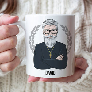 Pastor Motivated By Coffee And The Holy Spirit - Personalized White Mug - Coffee Mug - GoDuckee