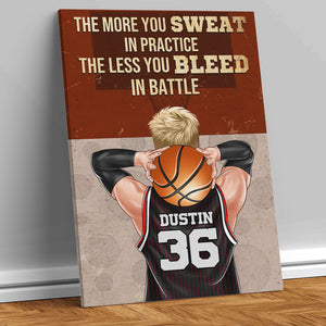 Personalized Basketball Player Poster - The More You Sweat In Practice BSB2104 - Poster & Canvas - GoDuckee