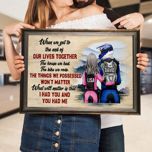 Personalized Motocross Couple Poster - What Will Matter Is That - Couple Shoulder to Shoulder - Poster & Canvas - GoDuckee