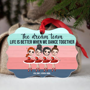 The Dream Team - Personalized Ornament - Gift for Ballet Besties - Ballet Girl Doll - Ornament - GoDuckee