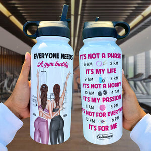 Personalized Gym Besties Water Bottle - Everyone Needs A Gym Buddy - Water Bottles - GoDuckee
