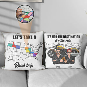 Personalized Biker Pillow - It's Not The Destination It's The Ride - Pillow - GoDuckee