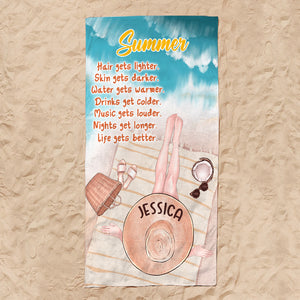 Personalized Beach Girl Beach Towel - Summer Meaning - Beach Towel - GoDuckee