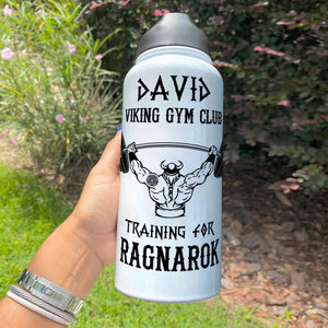 Personalized Weightlifting Man Water Bottle - Be Strong When You Are Weak Be Brave When You Are Scared - Water Bottles - GoDuckee