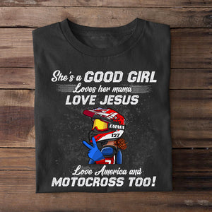 Motocross Girl She's A Good Girl - Personalized Shirts - Shirts - GoDuckee