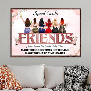 Personalized Friends Canvas Print - Squad Goals - Friends Sitting Together - Poster & Canvas - GoDuckee