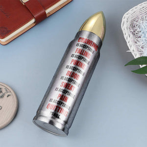 Football Player Bullet Tumbler - Crawling Is Acceptable, Quitting Is Not - Water Bottles - GoDuckee