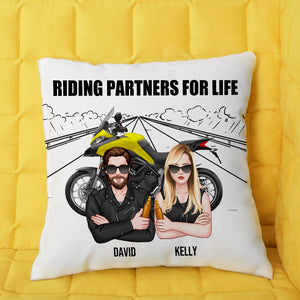 Personalized Biker Pillow - Riding Partners For Life - Pillow - GoDuckee
