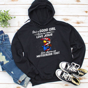 Motocross Girl She's A Good Girl - Personalized Shirts - Shirts - GoDuckee