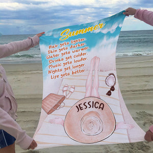 Personalized Beach Girl Beach Towel - Summer Meaning - Beach Towel - GoDuckee