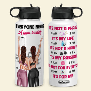 Personalized Gym Besties Water Bottle - Everyone Needs A Gym Buddy - Water Bottles - GoDuckee