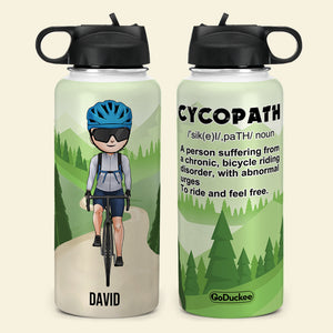 Personalized Cycling Water Bottle - Cycopath Noun - Water Bottles - GoDuckee