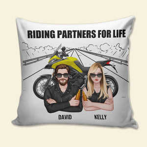 Personalized Biker Pillow - Riding Partners For Life - Pillow - GoDuckee