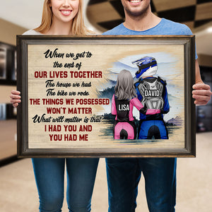 Personalized Motocross Couple Poster - What Will Matter Is That - Couple Shoulder to Shoulder - Poster & Canvas - GoDuckee