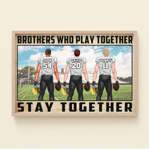 Personalized American Football Brothers Poster - Brothers Who Play Together - Poster & Canvas - GoDuckee