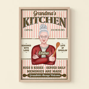 Personalized Cooking Grandma Poster - Grandma's Kitchen, Grandkids Always Welcome - Poster & Canvas - GoDuckee