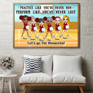 Personalized Cheerleading Girls Poster - Practice Like You've Never Won - Poster & Canvas - GoDuckee