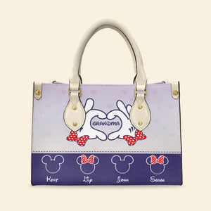 Grandma Personalized Leather Bag 03QHHN060223 - Leather Bag - GoDuckee