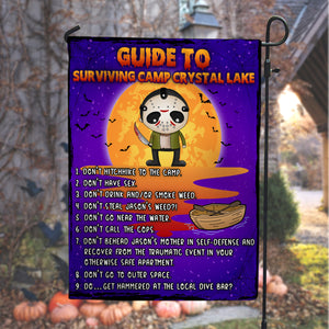Personalized Gifts Flag Ideas For Camping, Guide to Surviving Camp Crystal Lake Garden Flag - Flag - GoDuckee