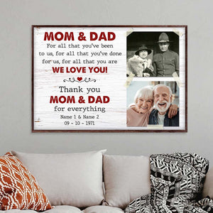 Custom Mother & Father Photo Poster - Mom and dad for all that you're been to us Custom Photo Poster - Poster & Canvas - GoDuckee