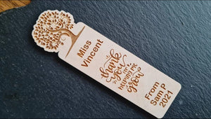 Teacher Personalized Thank You Wooden Bookmark - Gifts for Teachers - Bookmarks - GoDuckee