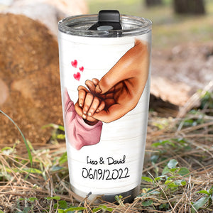 Personalized Holding Hands Tumbler - Dear Daddy No Matter Where I Go In Life Who I Get Married To - Tumbler Cup - GoDuckee