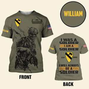 Personalized Veteran All Over Print Shirt - Custom Military Unit - I Was A Soldier I Am A Soldier - AOP Products - GoDuckee