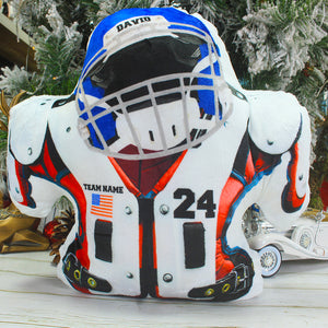 Helmet & Shoulder Pad - Custom Shape Pillow - Gift For Football Player - Pillow - GoDuckee
