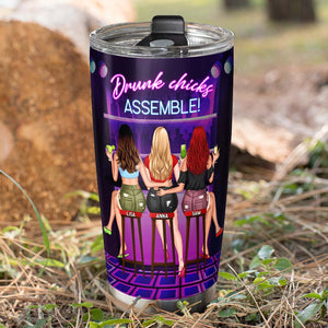 Personalized Drinking Besties Tumbler, Drunk Chicks Assemble Night Out - Tumbler Cup - GoDuckee