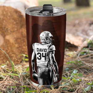 Behind Every Football Player Who Believes In Himself, Personalized Tumbler - Tumbler Cup - GoDuckee