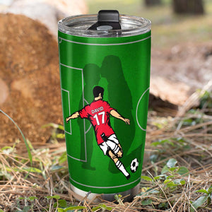 A Soccer Mom Who Believe In Him First, Personalized Soccer Mom Tumbler - Tumbler Cup - GoDuckee