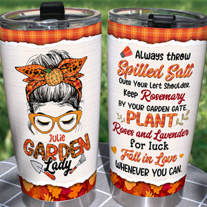 Personalized Gardening Lover Tumbler, Fall In Love Whenever You Can - Tumbler Cup - GoDuckee