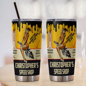 Personalized Racing Girl Tumbler - Spark Plugs Checking & Cleaning - Tumbler Cup - GoDuckee