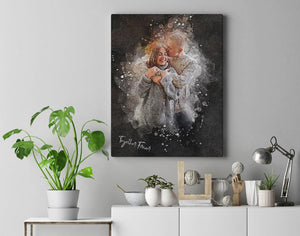 Custom Human Image Wall Art, Love Family, Human Painting 02 (Watercolor Action) - Poster & Canvas - GoDuckee