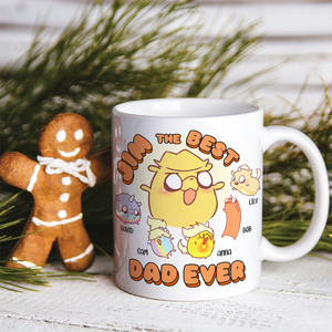 Adventuring Dad Best Dad Ever, Personalized White Mug, Gift for Dad - Coffee Mug - GoDuckee