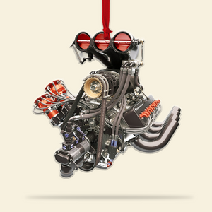 Drag Racing Hot Rod V8 Engine, Custom Drag Racing Ornament, Christmas Gift For Racing Lovers - Ornament - GoDuckee